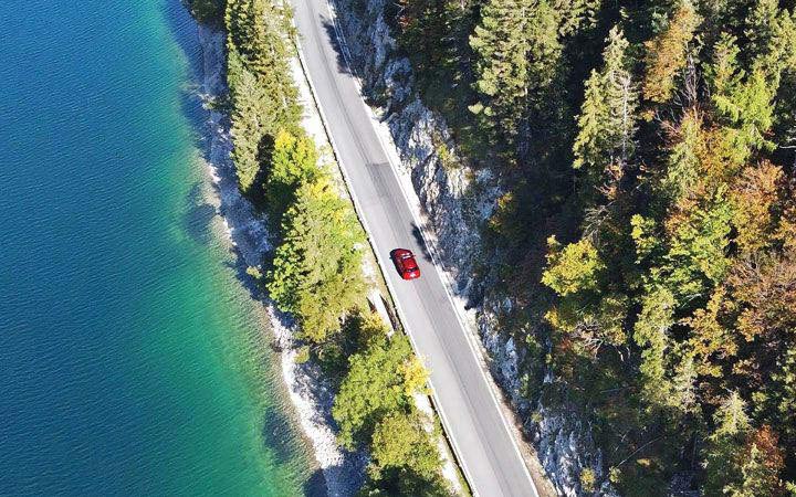 driving along coast
